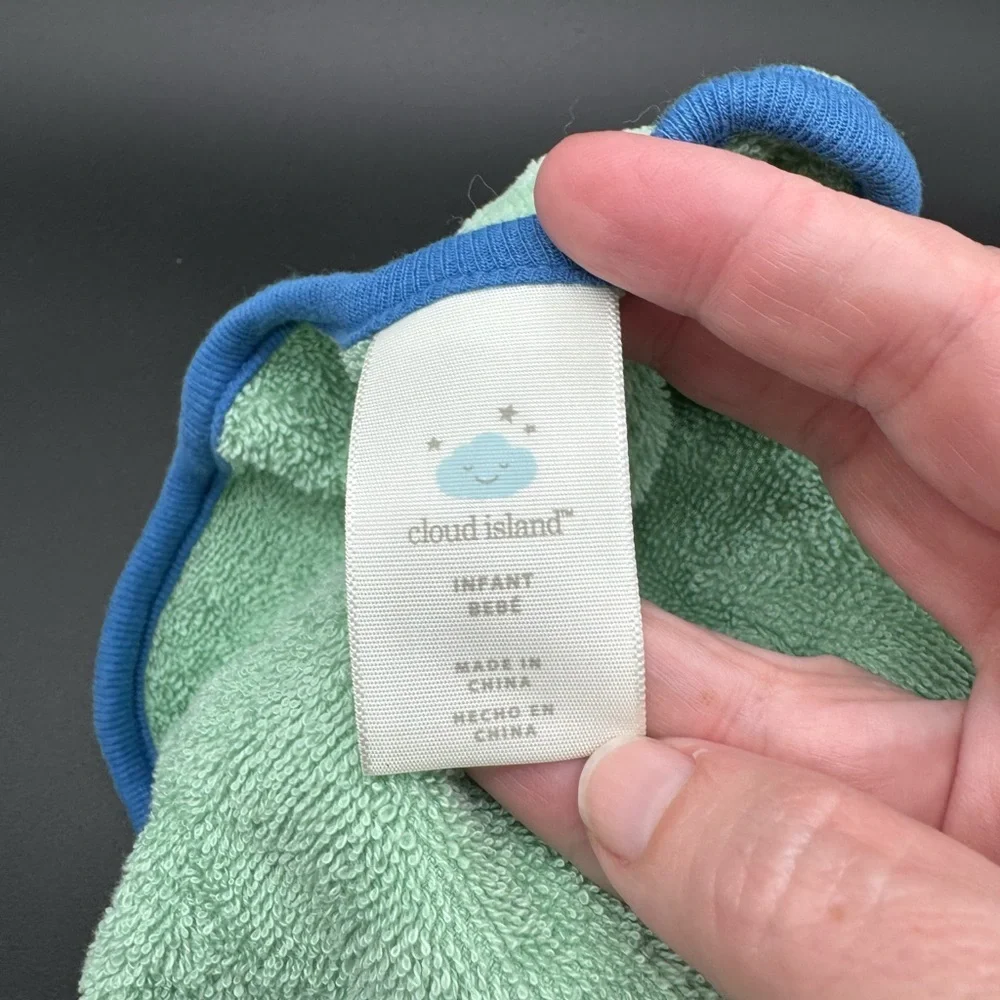 Cloud Island  Rhinoceros Lovey Blue Small Terry cloth 8.5 In
